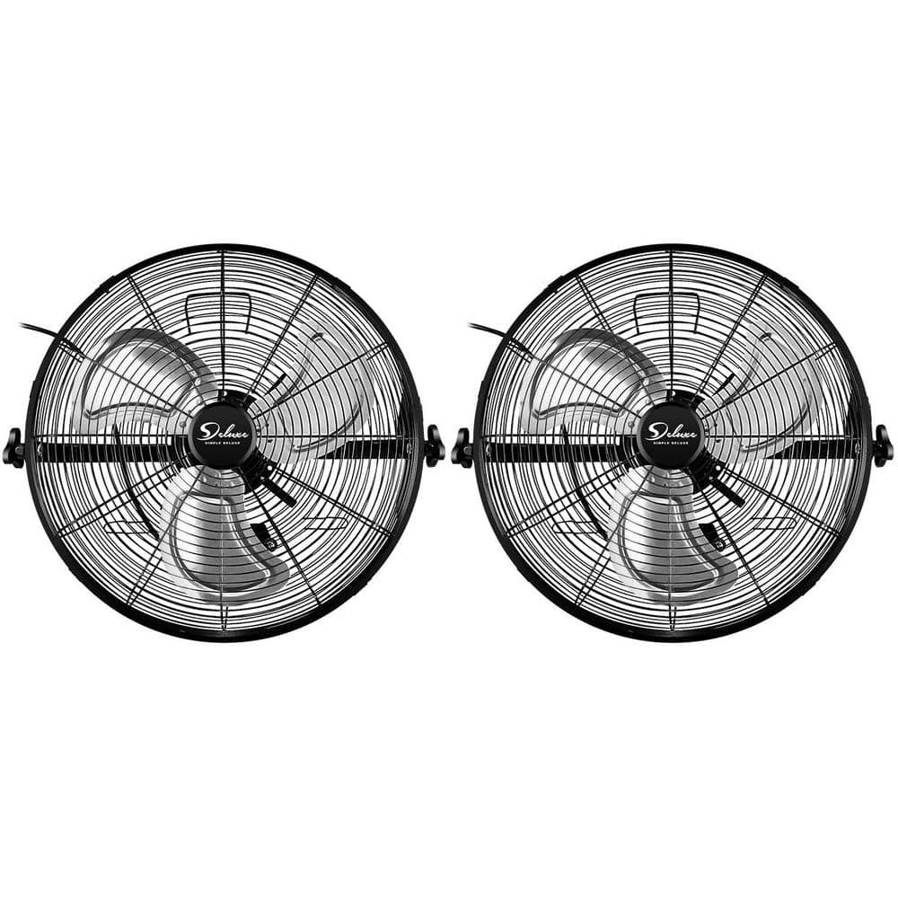 Powerful Industrial 18 in. 3 fan speeds Wall Fan in Black with High velocit