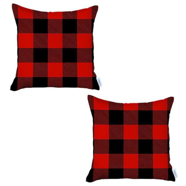 4 set of 18x18 Pack White and Black Buffalo Check Plaid Throw Pillow Case  Covers