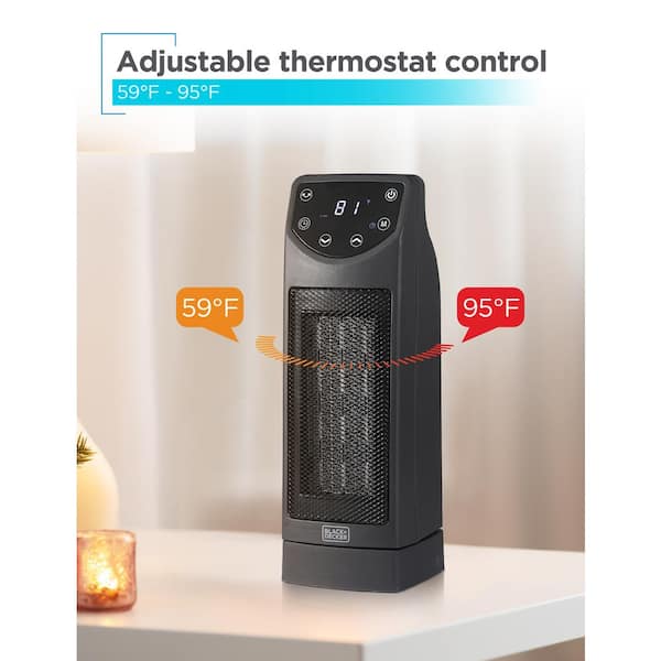 BLACK+DECKER 1500W Oscillating Ceramic Desktop Electric Heater