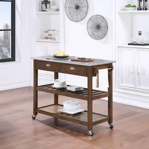 Sonoma Chestnut Wire-Brush Kitchen Cart