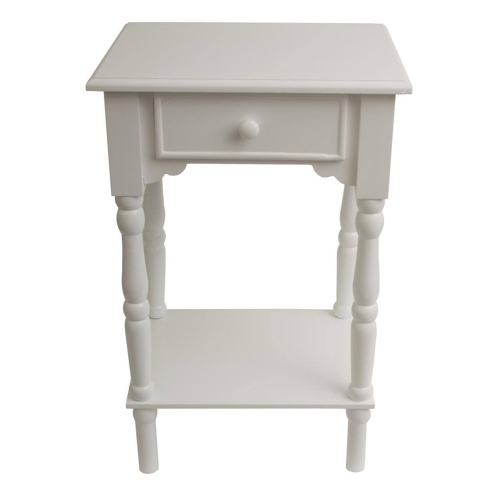 Decor Therapy Accent White End Table FR1787 - The Home Depot