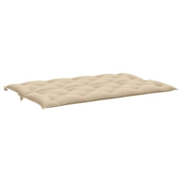 Benjara 59.1 in. x 39.4 in. Beige Rectangular Outdoor Cushion for Bench with Tufted Oxford Fabric (Set of 2)