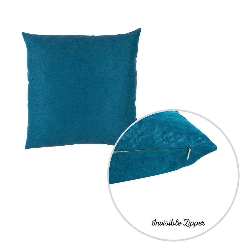 Tahitian Tide Blue Polyester Square Pillow Covers Set of 4