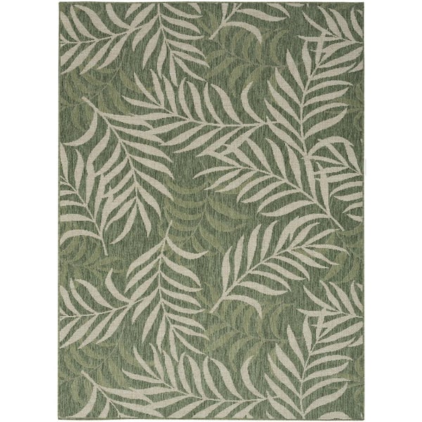 Nourison Garden Oasis Green Ivory 4 ft. x 6 ft. Nature-inspired Contemporary Area Rug
