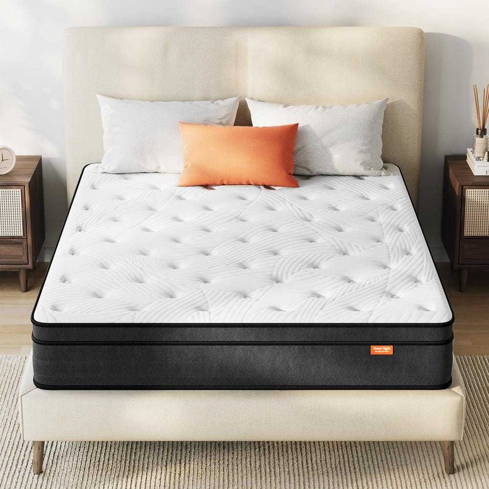 12 in. Medium Memory Foam Hybrid Mattress Individually Wrapped Innerspring Pillow Top Full Size Mattress