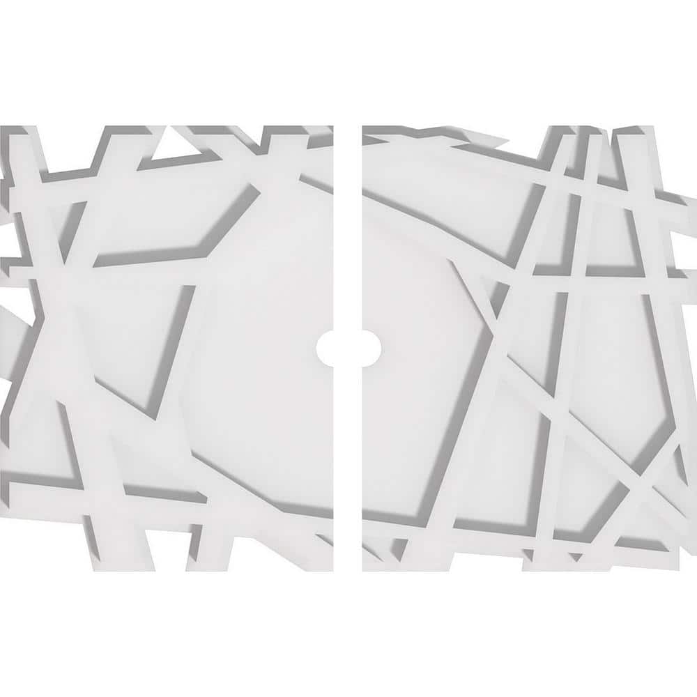 Novo White PVC Contemporary Ceiling Medallion, 18" x 12"
