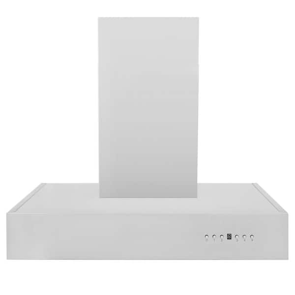 30 in. 500 CFM Convertible Vent Wall Mount Range Hood in Stainless Steel