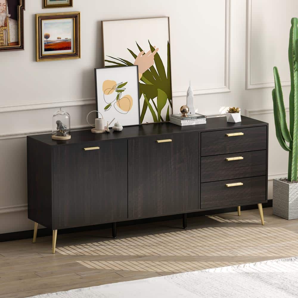 Corby 6 - Drawer Accent Cabinet Sand & Stable Color: Black