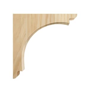 Arch Corbel - Small, 5 in. x 5 in. x 1.75 in. - Sanded Unfinished Hardwood - DIY Home Wall Shelving Bracket Decor