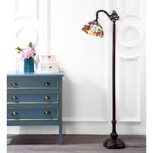 Dragonfly Tiffany-Style 60 in. Arched Bronze Floor Lamp