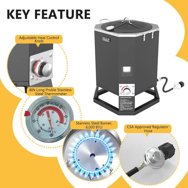 NUUK 27 qt. Outdoor Propane Turkey Fryer with Oil-Free BBQ Smoker