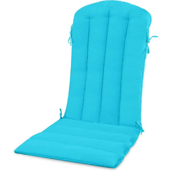 Mximu 19.7 in. x 18.9 in. Aruba Blue Patio Adirondack Chair Cushion with Straps for Indoor and Outdoor