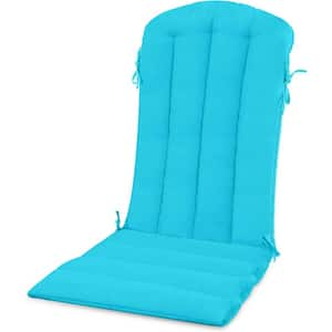 19.7 in. x 18.9 in. Aruba Blue Patio Adirondack Chair Cushion with Straps for Indoor and Outdoor