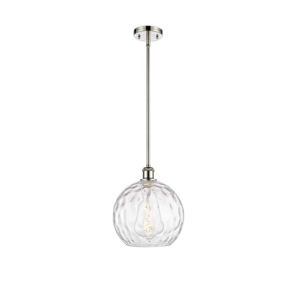 Innovations Athens Water Glass 60-Watt 1 Light Polished Nickel Shaded Mini Pendant Light with Clear glass Clear Glass Shade