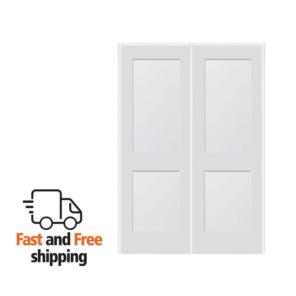 MMI DOOR 72 in. x 80 in. 2-Panel Flat Square Sticking Primed