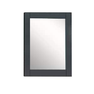 28 in. W x 30 in. H Framed Rectangular Wall Bathroom Vanity Mirror in Dark Gray