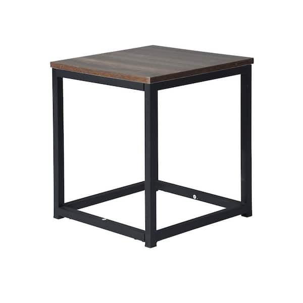 Homy Casa Facto 13.8 in. Brown Square Manufactured Wood End Table