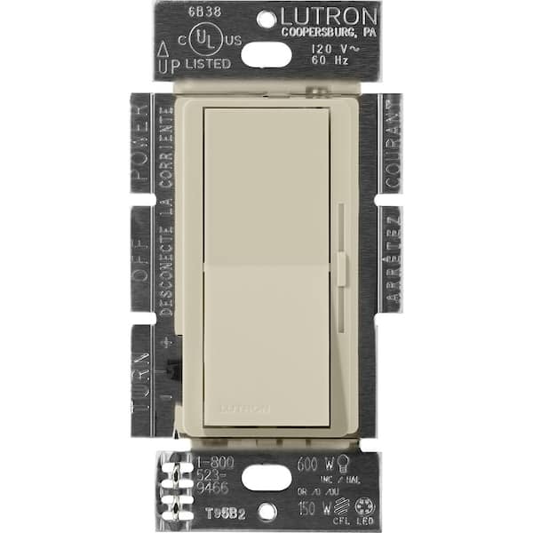 Lutron Diva Dimmer Switch for Electronic Low Voltage, 300-Watt/Single-Pole or 3-Way, Clay (DVSCELV-303P-CY)