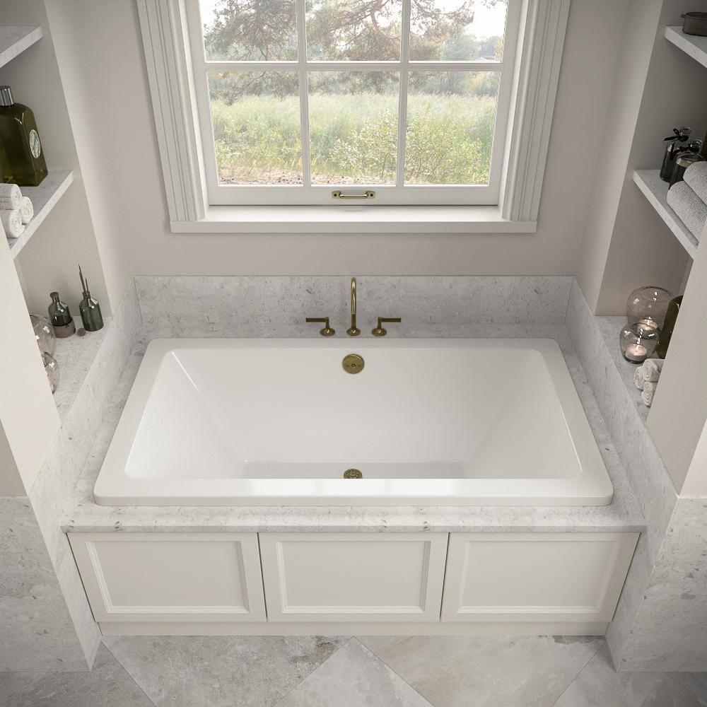 60" x 32" Acrylic Soaking Drop-In Bathtub, Drain Included