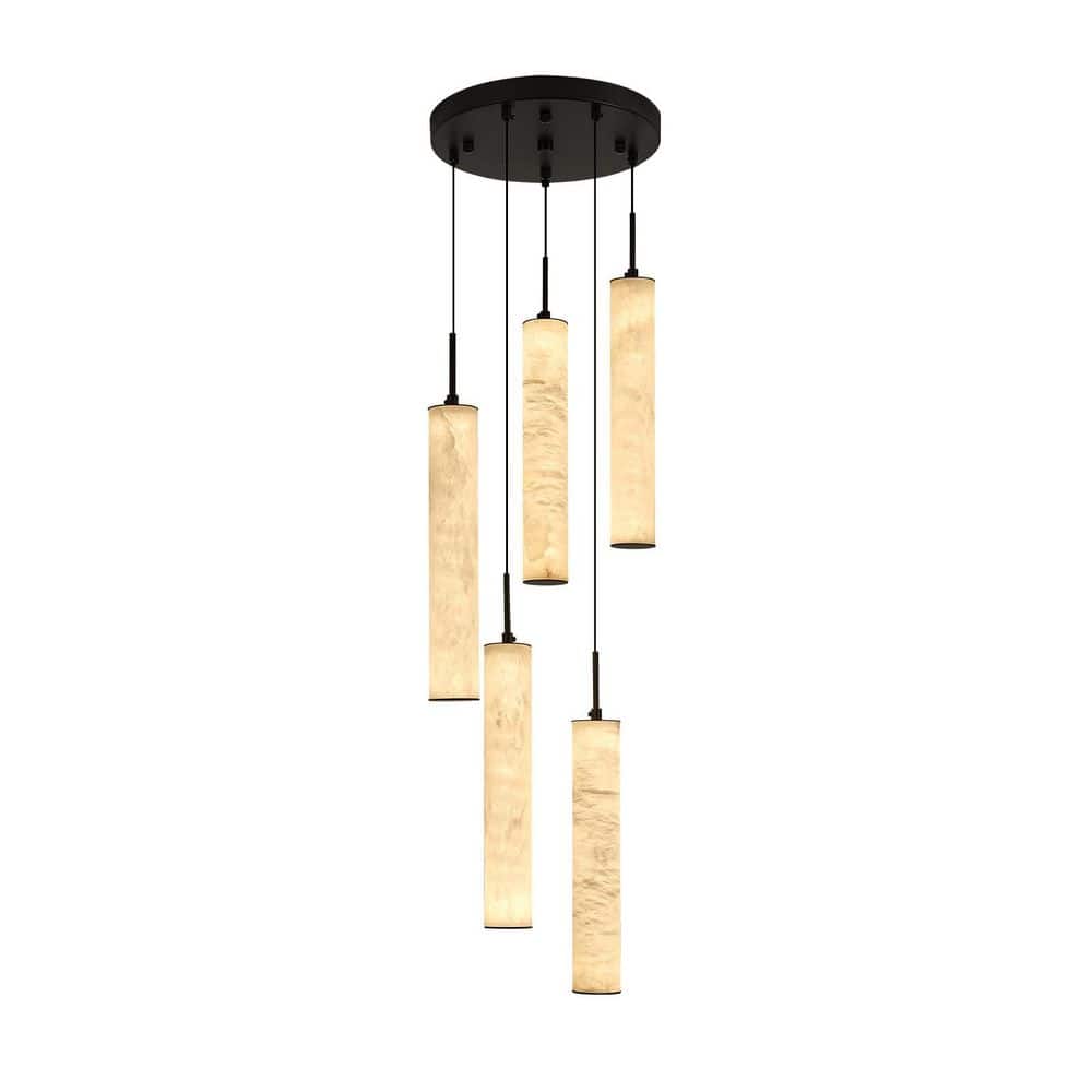 ライト・ランタン Ki-no Kn One Off Shade/Amber/Set/ Marble ZHLWIN Natural Alabaster 50W 5-Light Black 4000K Integrated LED