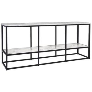 65 in. White and Black Wood TV Stand Fits TVs up to 62 in. with Metal Frame