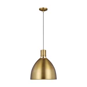 Cunningham 1-Light 14-Watt Burnished Brass Ceiling Pendant Light Contemporary Integrated LED Dimmable