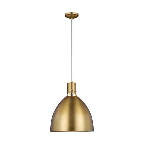TIELLA Cunningham 1-Light 14-Watt Burnished Brass Ceiling Pendant Light Contemporary Integrated LED Dimmable