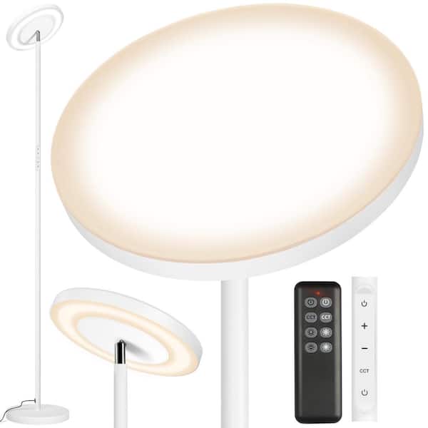 BICIK Double Side Lighting 71 in. White Dimmable and Color Temperature Adjustable LED Torchiere Floor Lamp