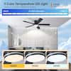 Kviflon 52 in. Black Ceiling Fan with RGB LED & Remote