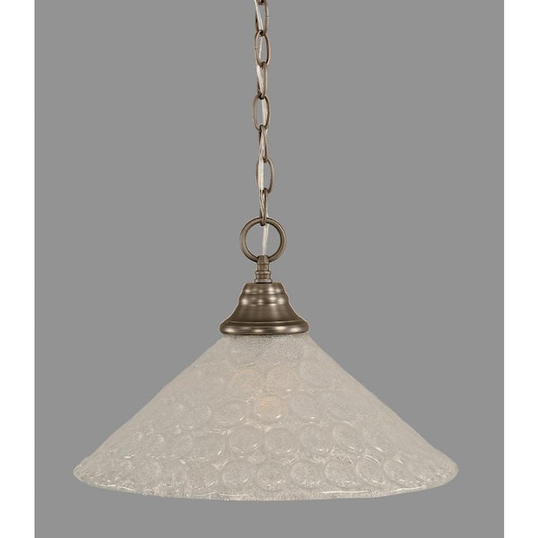 Unbranded Kingston 100-Watt 1-Light Brushed Nickel Bowl Mini Pendant Light with Glass Shade