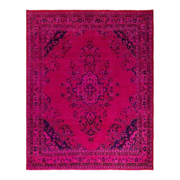 Overdyed Pink 7 x 8 Wool Indoor Area Rug