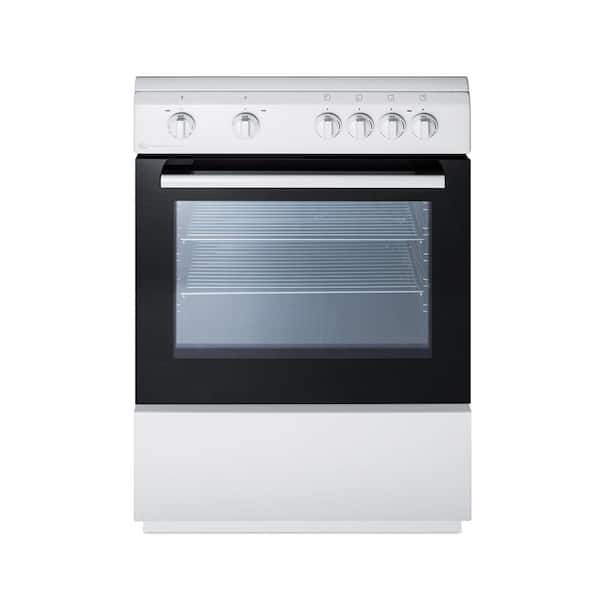 Summit Appliance 24 in. 2.4 cu. ft. Slide-In Electric Range in White and Black