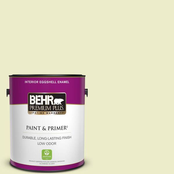 BEHR PREMIUM PLUS 1 gal. #P360-2 Iced Green Apple Eggshell Enamel Low Odor Interior Paint & Primer