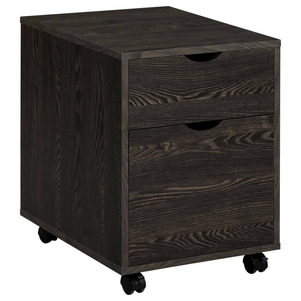 Noorvik Dark Oak and Chrome 3-Piece Writing Desk Set