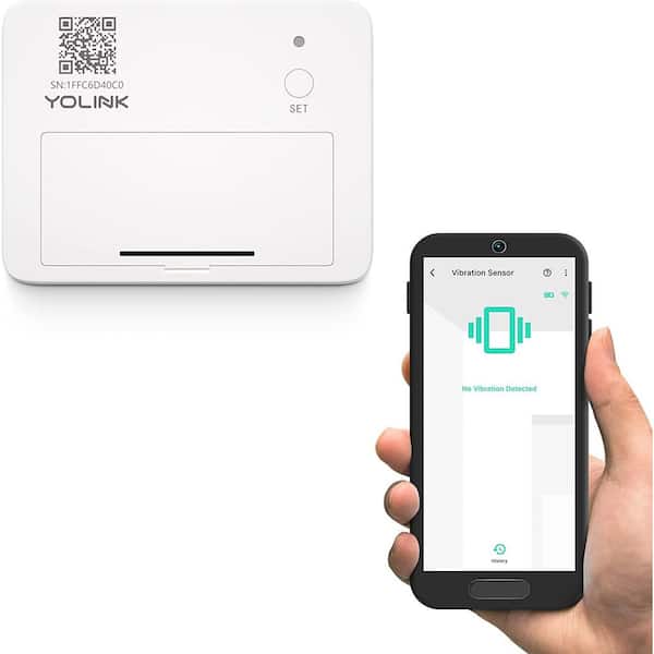 YoLink 1000 ft. Smart LoRa Vibration Sensor with Remote Monitor and Alarm, Hub Required