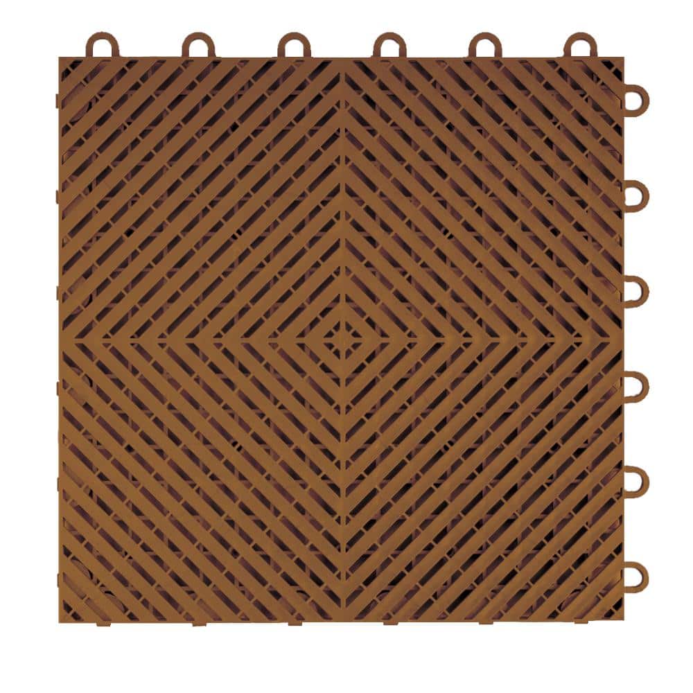 Ribtrax Smooth Home 12 in. W x 12 in. L Chocolate Brown Polypropylene Tile Flooring (10-Pack) price history on PriceWatchPro