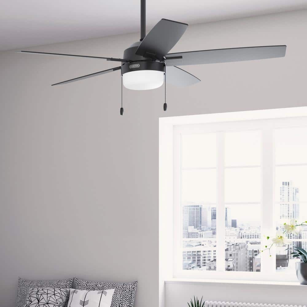 52" Matte Black Ceiling Fan with LED Light Kit