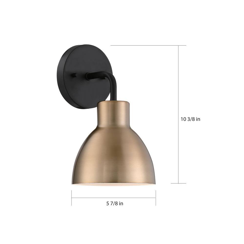 Florian Black Stainless Steel 1-Light Dimmable Vanity Sconce
