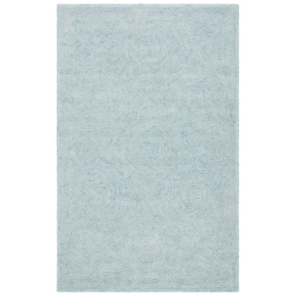 SAFAVIEH Ikat Aqua Doormat 3 ft. x 5 ft. Striped Border Area Rug