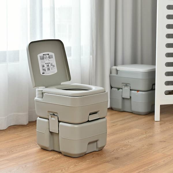 5.3 Gal. Outdoor Indoor Gray Portable Toilet