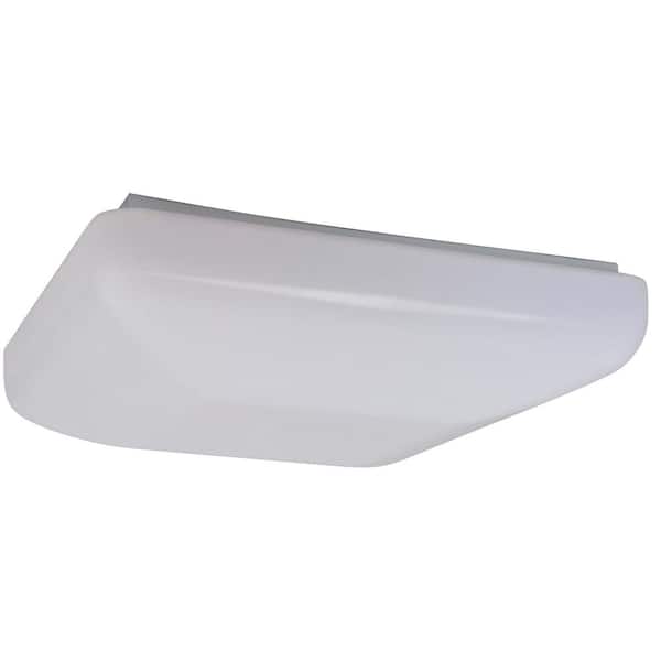 AMAX LIGHTING Square 12.5 in. 1-Light White LED Flush Mount Ceiling Fixture 3000K