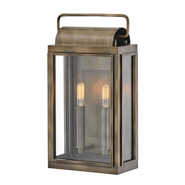 HINKLEY Sag Harbor 2-Light Burnished Bronze Hardwired Outdoor Wall Lantern Sconce