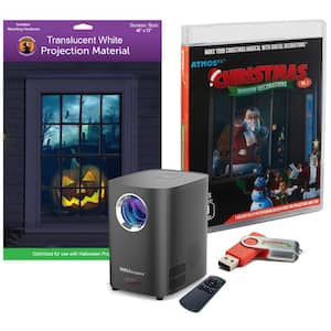 Atmosfx Christmas Digital Decoration USB Kit 2022 (HSC400 Projector 48 in. x 72 in. White Screen USB)