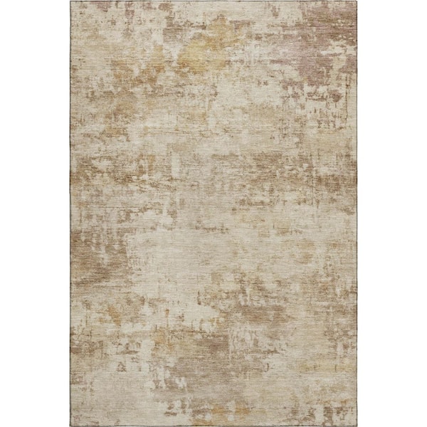 Mayfield Premium Machine Washable Abstract AMF2371 Beige 9 ft. x 12 ft. Area Rug