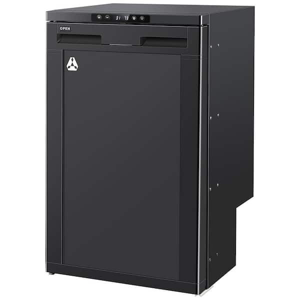 2.94 cu. ft. Built-In Dual Zone Outdoor Refrigerator-4 to 46℉ Electric Car Cooler with Reversible Door in Black