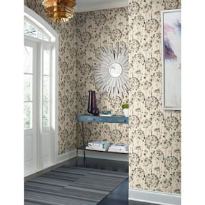 Teal Flourish Paper Unpasted Matte Wallpaper (27 in. x 27 ft.)