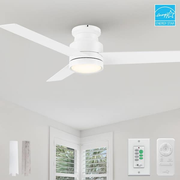 Ariccia 52 in. Color Changing Integrated LED Indoor Matte White 5-Speed DC Ceiling Fan with Light Kit and Wall Control