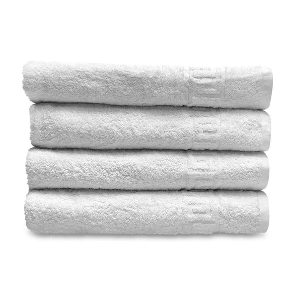 CONTEXT White Greek Key Cotton Kitchen Towel Set (Set of 4)