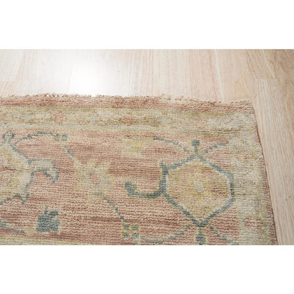 Pink 9 ft. x 12 ft. Hand-Knotted Wool Classic Oushak Area Rug