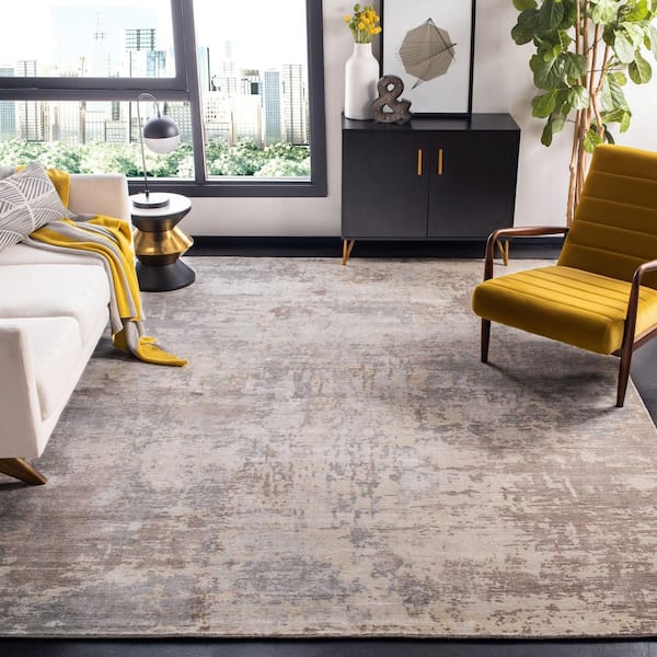 Mirage 6 ft. x 9 ft. Beige/Gray Marble Distressed Area Rug